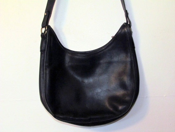 Vintage COACH Black Leather HOBO Bag Purse by BeauMondeVintage