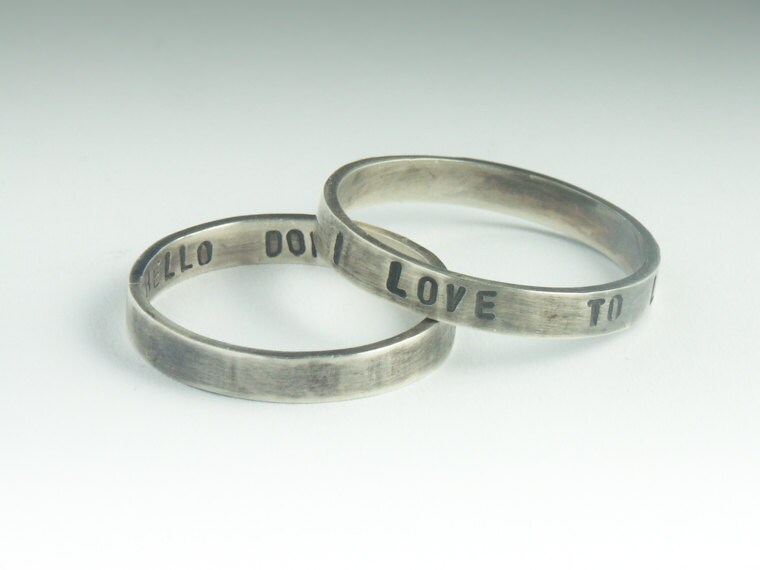 text ring hand sted custom ring with your text text ring hand sted custom ring with your text