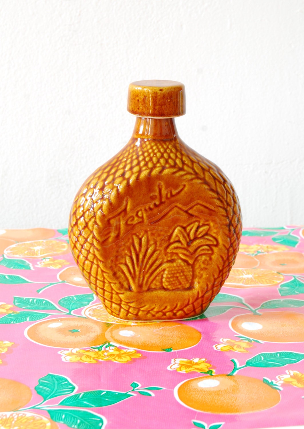 ceramic mexican tequila decanter 045483 by CasaVintage on Etsy