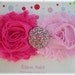Pretty in Pinks Chic Chiffon Rose Flowers & Rhinestone Button Elastic Headband