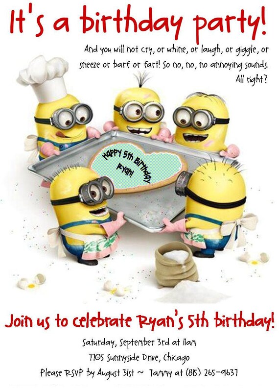 Items similar to Print Your Own Invitation - Despicable Me on Etsy