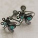 Vintage Southwestern Sterling Silver and Turquoise Bug Screw Back Earrings