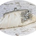 ALIZA - Exquisite Ivory Satin Rhinestone Crystal Wedding Clutch, Rrhinestone Bridal Clutch, Bridal Purse