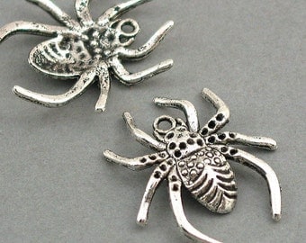 Spider Charms Antique Silver tone 6pcs base metal Charms 25X28mm CM0215S