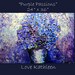 Original Modern LARGE Purple Blue Hydrangea Palette Knife Thick Impasto Whimsical Flower Painting - by Kathleen Fenton