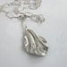 Fine Silver Pendant Rock Crystal Wire Wrapped Oval Sterling Silver Chain Links PMC Silver Clay Jewelry Crushed Cubic Zirconia CZ Necklace