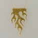 HOLIDAY SALE 20% OFF- Gold Flames Necklace, Fire Charm- Handmade- Free Shipping- Ready to Ship