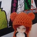 Orange Minifee sized ball jointed doll bear hat