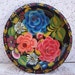 Vintage Mexican Batea Folk Art Hand Painted Wooden Bowl or Plate