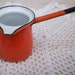 Vintage Orange Enamelware Turkish Pot