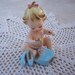 Vintage Rare Josef Original Baby Girl with Lipstick and Mirror Figurine