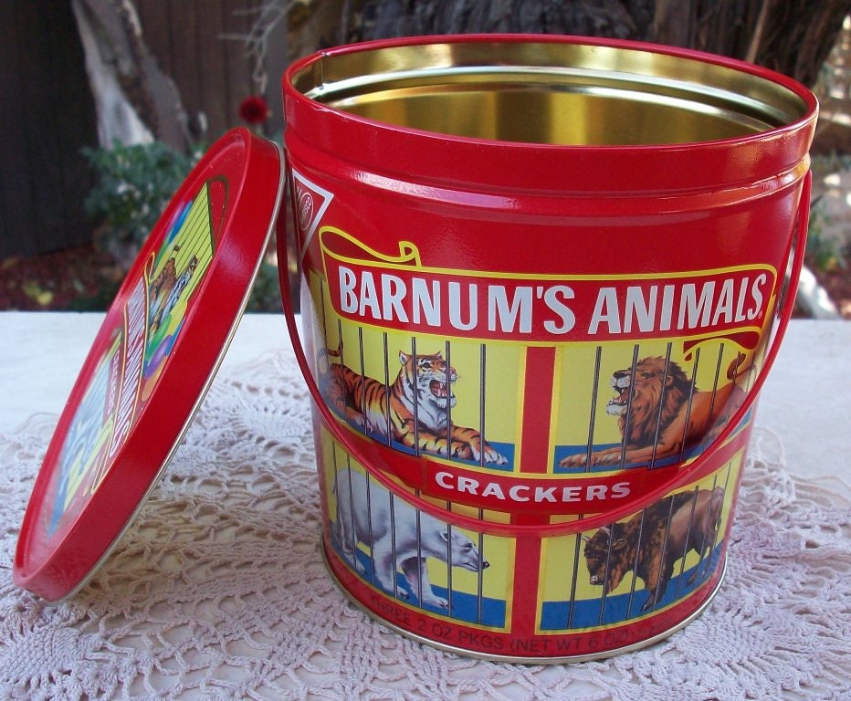 Vintage Nabisco Barnum's Animal Crackers Tin with Handle