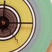 Clock. Aqua dream, moon glow yellow with black and white accents. Modern. Simple. Functional wall art. FAST SHIPPING.16