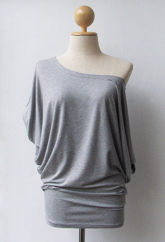 Off The Shoulder Womens Tank Top LIGHT GREY