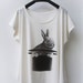 LAST ONE Bunny Rabbit - Women Tank Top T-shirt A Line in Cream