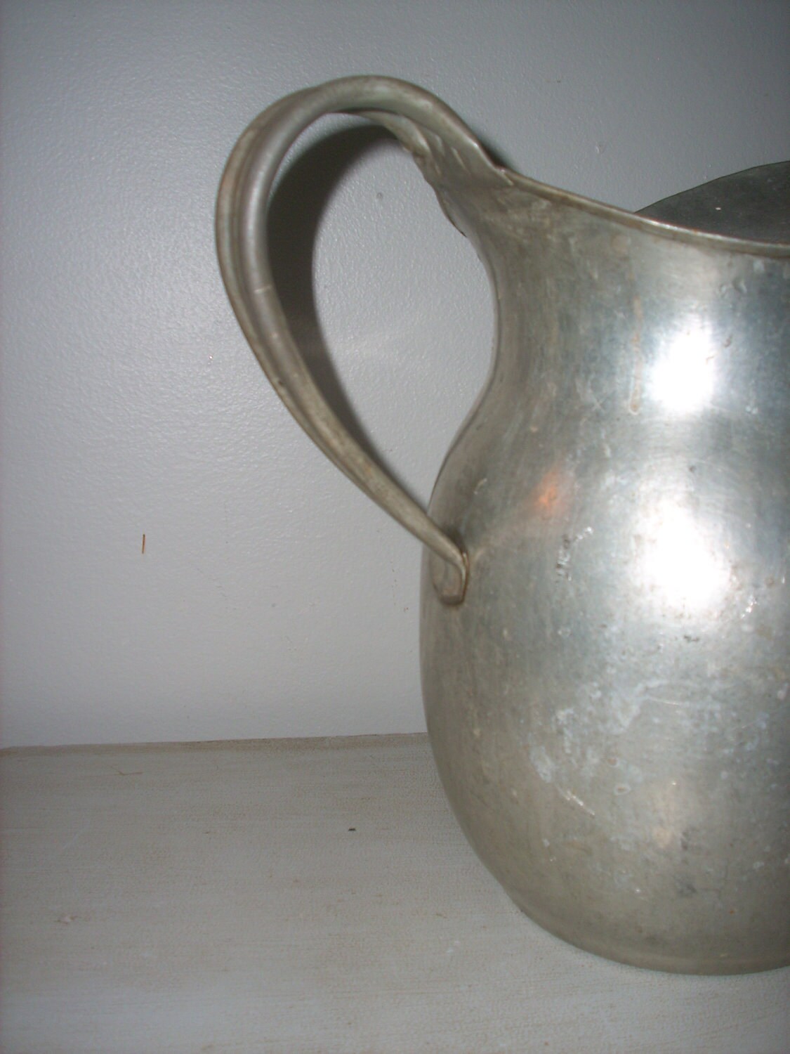 reserved Huge Vintage Metal Water Pitcher by Plaire on Etsy