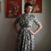 Reserved for Haley Do Not Buy Adorable Late 50's Deadstock Psychedelic Pattern Shirtwaist Day Dress with Rhinestone Buttons Size-M