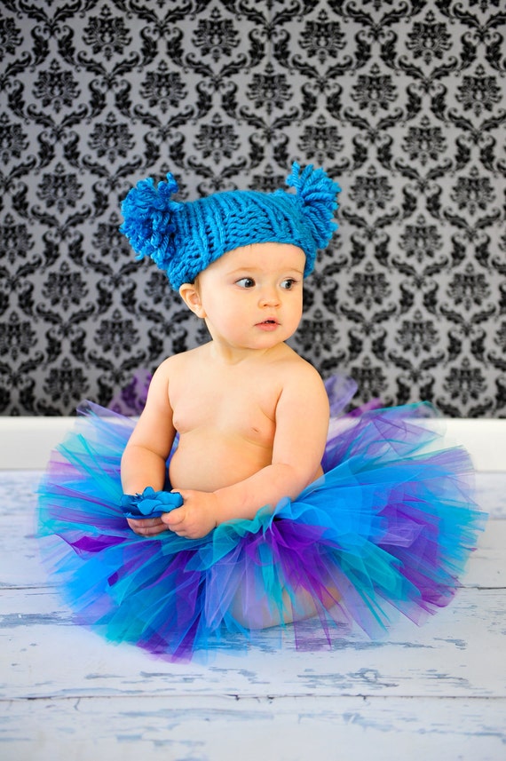 baby outfit shower Peacock Tutu by Teal in Purple Turquoise Modern