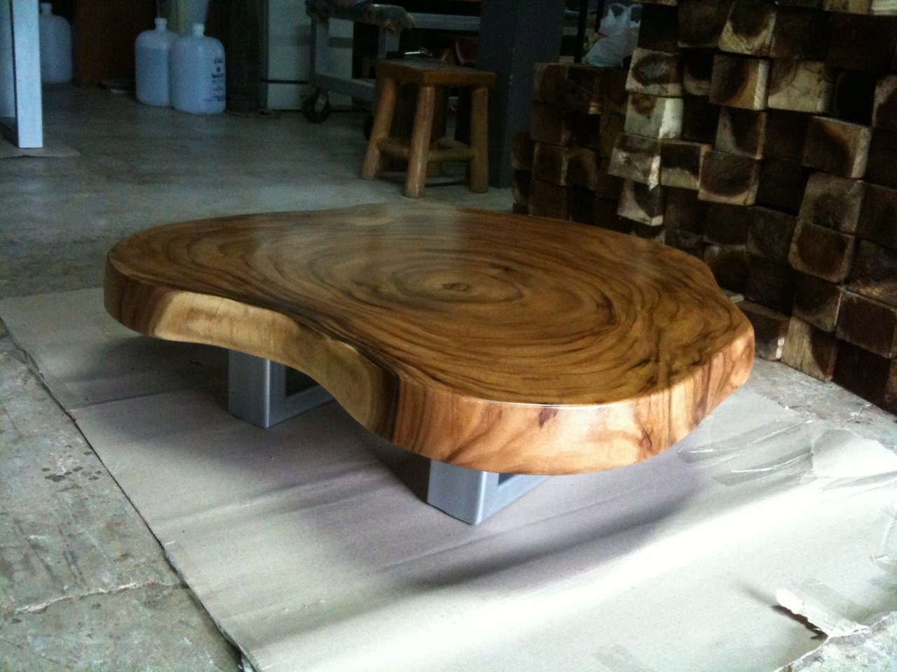 Live Edge Coffee Table Reclaimed Acacia Wood Solid Slab