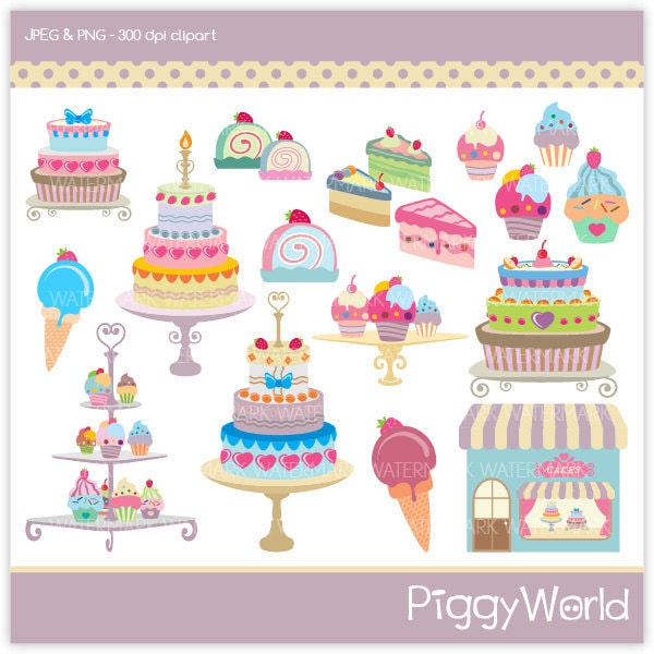 PW4 Chic Cake Shop digital clip art chic sweets banner
