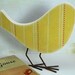 Pink and Yellow Bird Easter Decor - Nursery Decor - Flowers and Stripes - Wood Bird