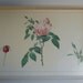Large Vintage Roses Botanical Wood Tray with Gold Metal Corners - Barware