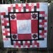 Pink and Gray Baby Quilt with Hand Embroidery