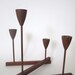 Mid Century Modern Teak Wood Candelabra, Candle Holder, Centerpiece, Designed by Shigemichi Aomine, Modernist Design, circa 1950s 50s