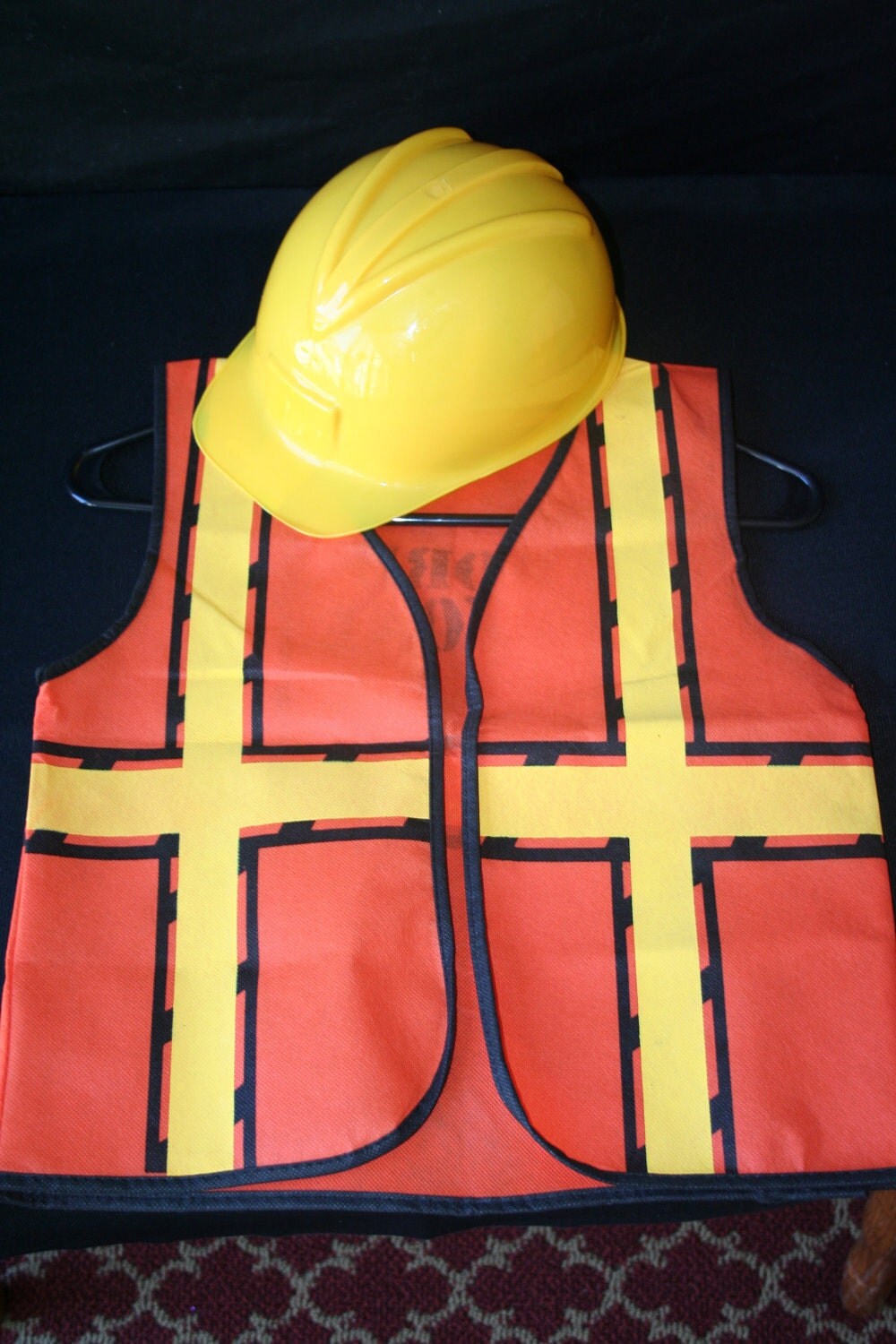 Personalized Children's Construction Vest and Hat Set
