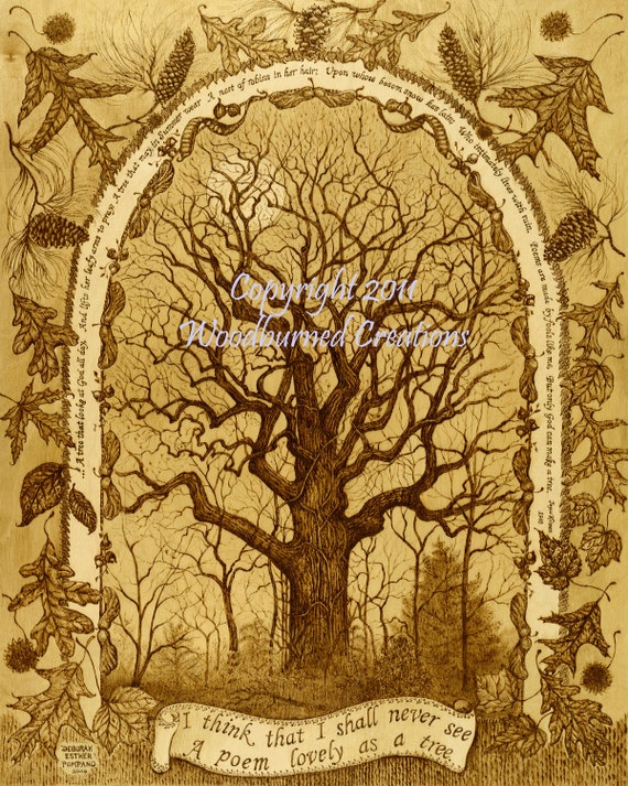 Items similar to Tree of Life, wood burning print, made by hand ...