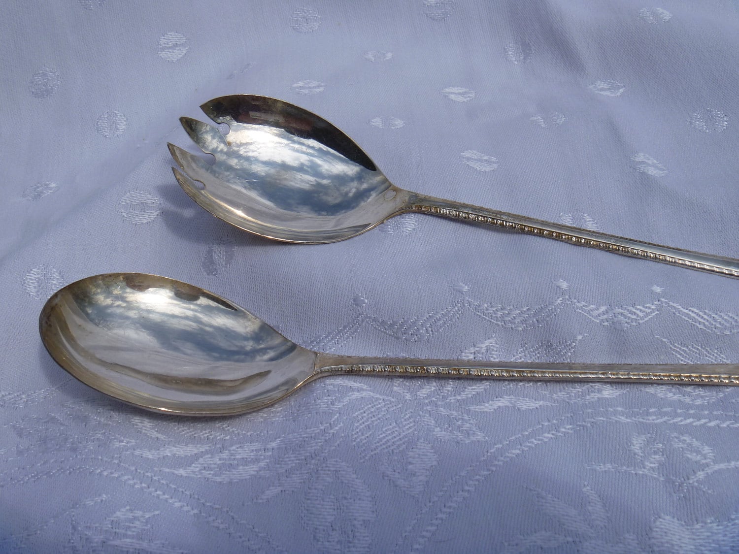 Sheffield Salad Bowl Silver Plated Rim Cut Beveled Glass