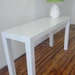White Gloss Parsons Console Sofa Table Vintage
