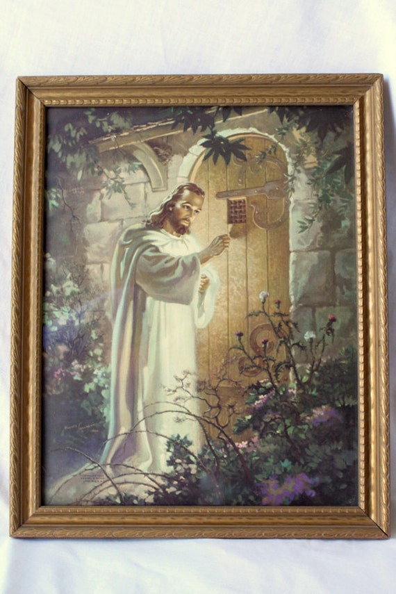 Jesus Knocking Picture Litho Warner Sallman 1942 by ItsStillLife