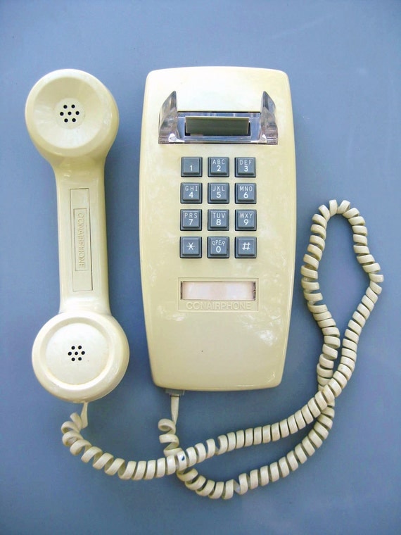 Vintage 1980s Ivory Conair Corp Telephone Wall Phone