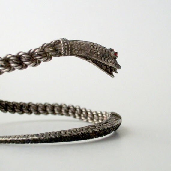 Items similar to RESERVED / Antique Victorian Snake Bracelet .