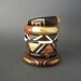 Vintage Geometric Bangle Bracelet . Black Horn and Bone .