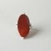 Art Deco Ring. Sterling Carnelian Tall Oval.