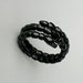 Antique Victorian Snake Bracelet . Jet Black Glass with Sparkling Facets . Flexible Coil .