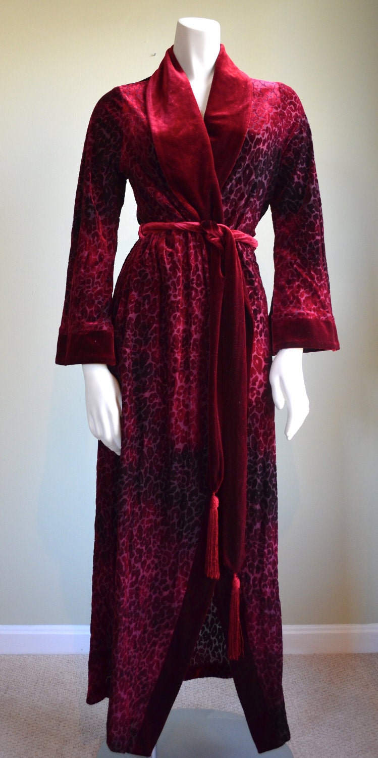 Diamond Tea Robe // Vintage Designer Robe // Velvet Velour