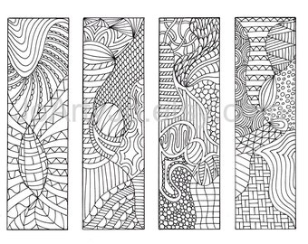 Color Your Own Bookmarks Zentangle Inspired Printable