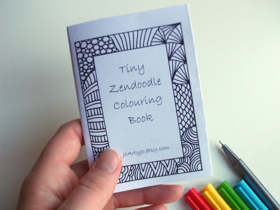 Mini Zine, PRINTABLE Zentangle Inspired Coloring Book, Intricate ...