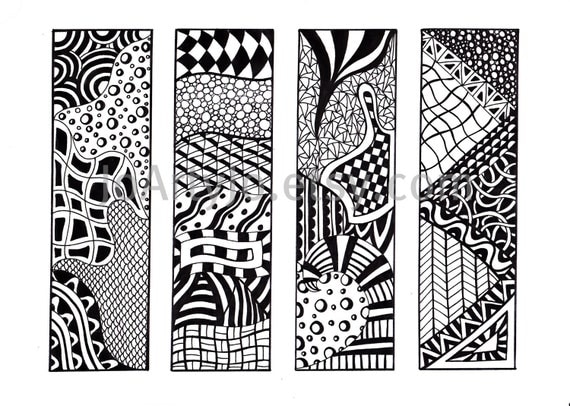 printable bookmarks zendoodle bookmarks black and white