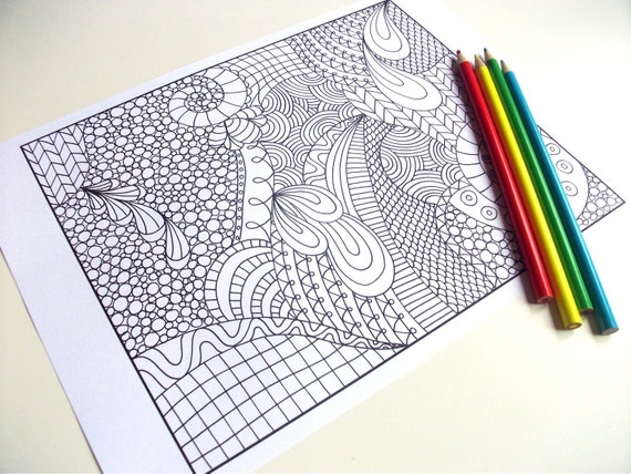 zentangle inspired coloring page printable pdf zendoodle