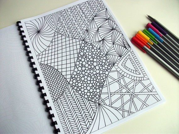 printable coloring page zentangle inspired abstract art