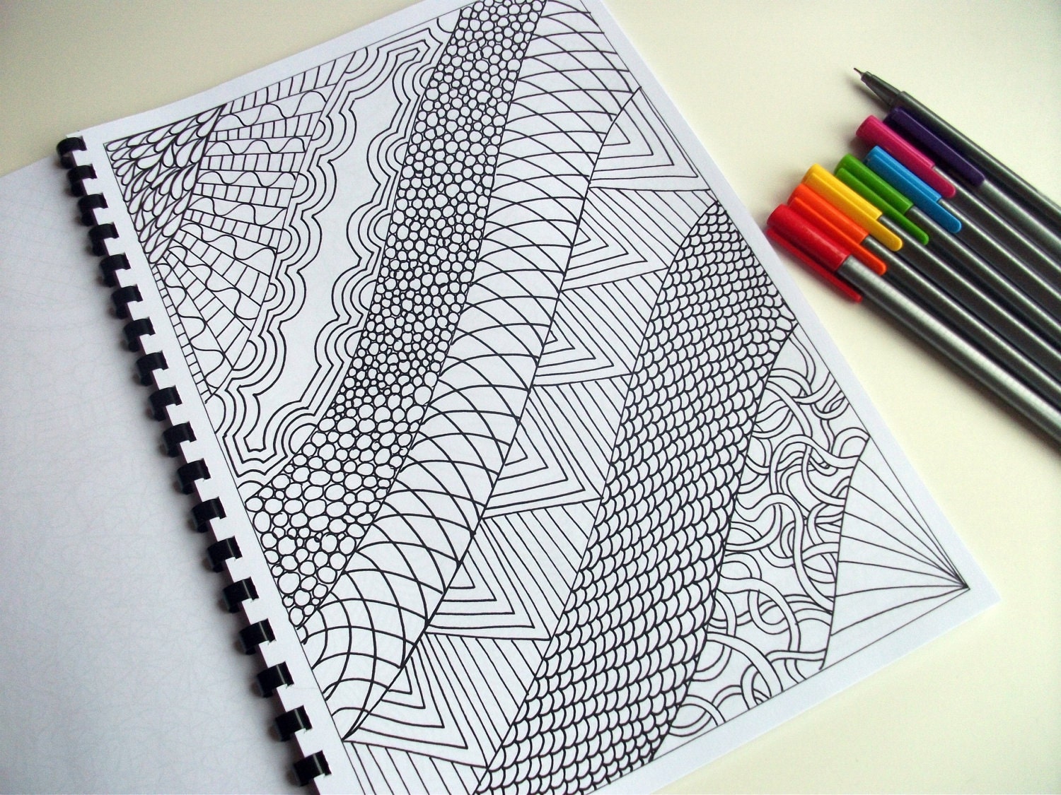 Abstract Art Coloring Pattern Zentangle Inspired Printable