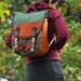 Mini-adventure pack -- burnt orange and green -- made to order.