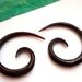 Buffalo Black Horn Spiral Tribal Expanders Earrings - Gauges Plugs Horn - GA004 H