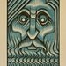 Zeus - Art Deco Reduction Linocut - 5x7" - Thomas Shahan
