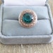 Antique Art Deco Ring Sterling Silver Green Stone Ring Paste Rhinestones Adjustable