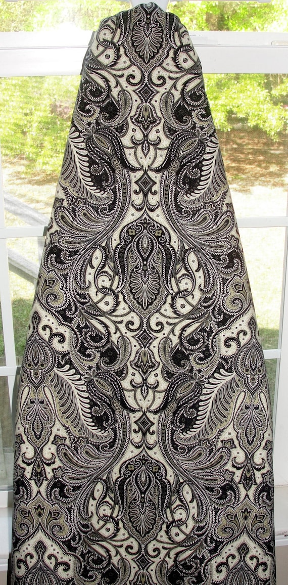 Decorative Ironing Board Cover Paisley Print with Black Cream